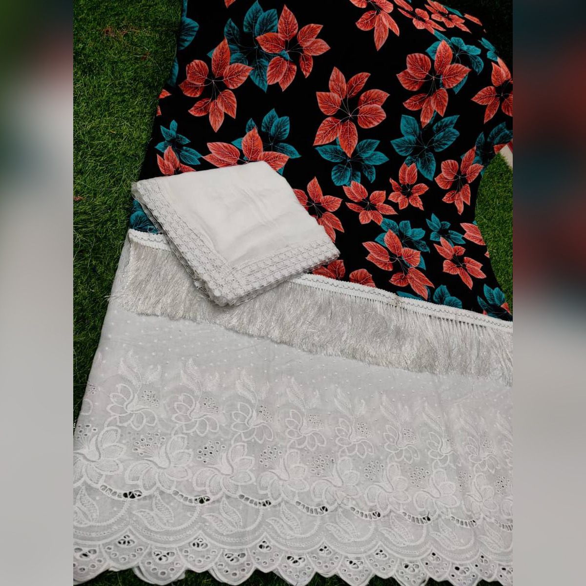 Mokka China Lilen Silk Unstitched Three Piece Salwar Kamiz (3 Piece)