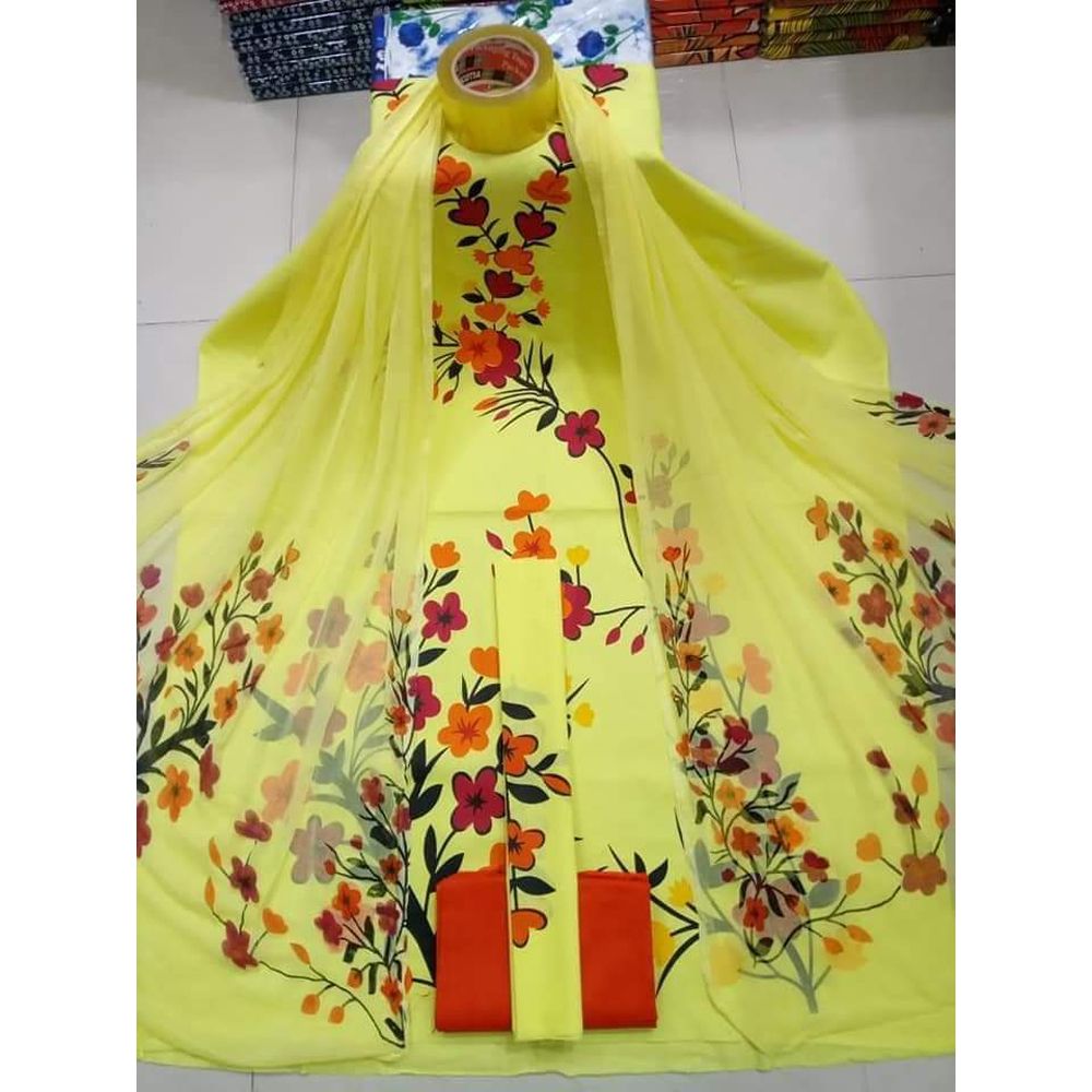 New Fashionable Unstiched ScreenPrint High Quality Three Piece For Women ( 3 Piece )