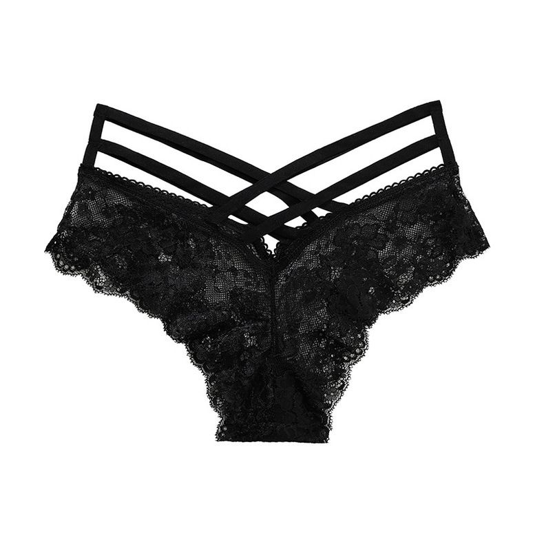 Lace Panties for Women Girls' Three Cross Girdle Underwear Hollow Out Lingerie Transparent Briefs