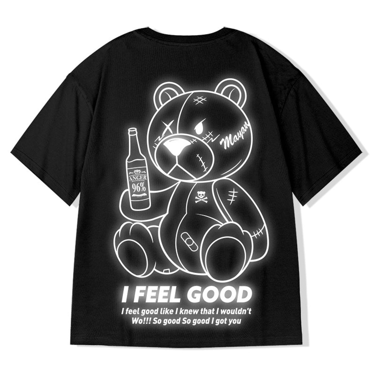 Fashion T Shirt Hop Men Summer Short Sleeve Loose T-Shirt Cotton Casual Oversized Basic Smiley Tee Soft