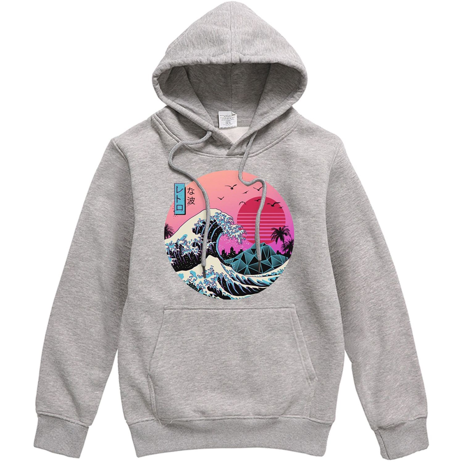 Japan Anime Cartoons Landscape Printing Hoodies For Men Autumn Winter Fleece Pullover Casual Harajuku Sportswear Male Hoody