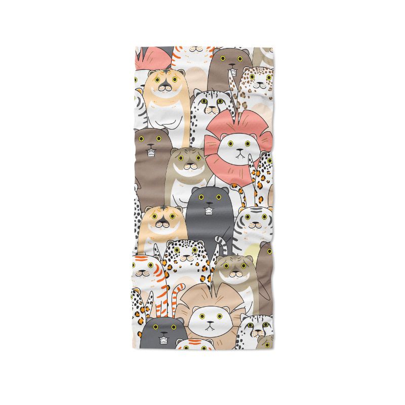 3D Printed Summer Women Ring Scarf Funny Cartoon Bear Kitten Hijab Scarf Animal Headdress Cycling Face Head Wrap Cover Bandana