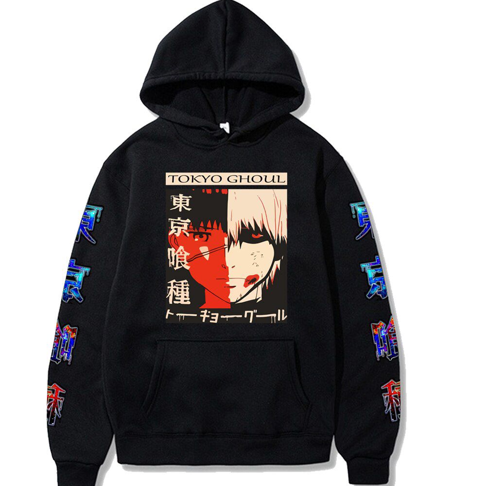 Tokyo Ghoul Anime Kaneki Ken Cool Eyes Hoodie Men Women Creative Fashion Casual Pullover Spring Street Clothing Hoodies Tops