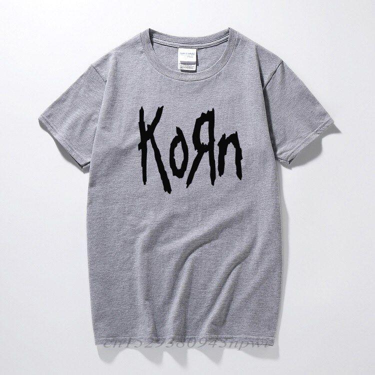 mens t shirts fashion short sleeve Korn Rock band Letter T Shirt Cotton High Street Tee Shirts Plus Size