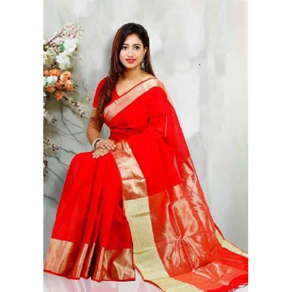 Half Silk Sarees For Women Red
