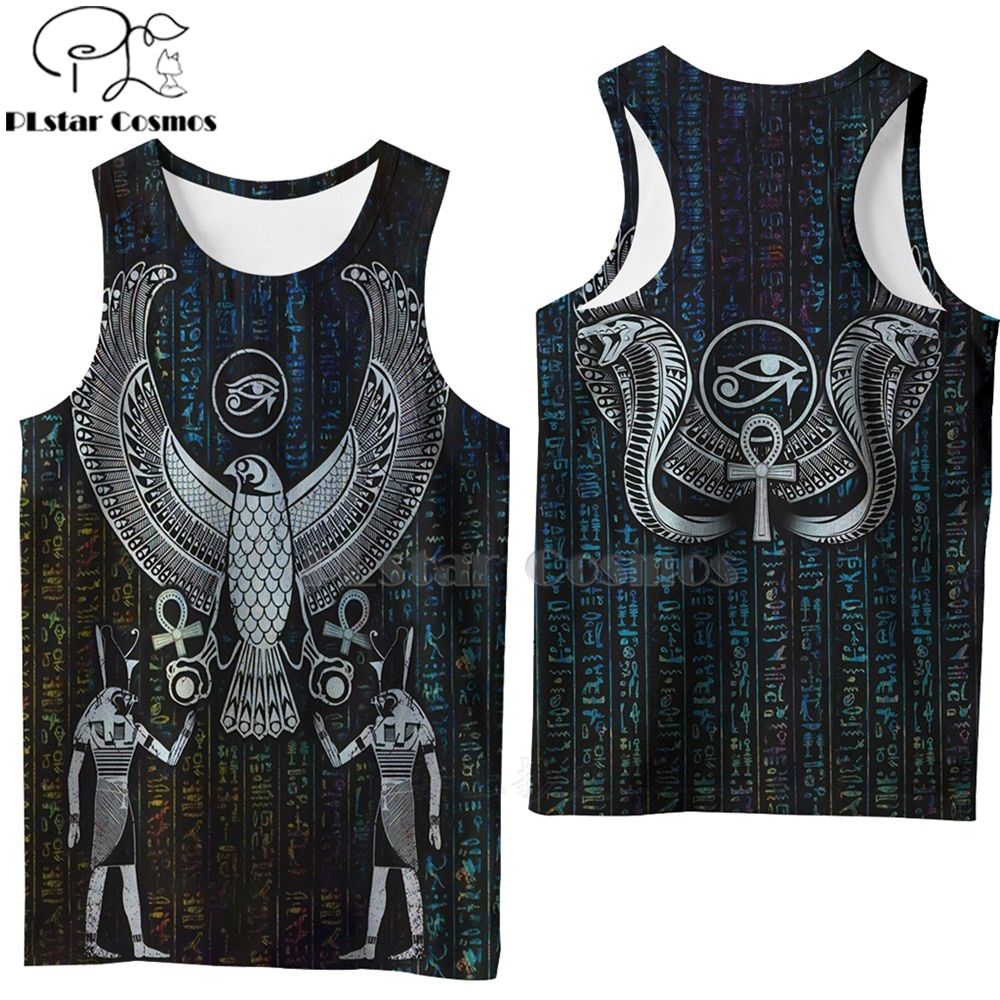 PLstar s Horus Egyptian God Eye of Egypt Pharaoh Anubis face Symbol 3DPrint UniSummer Vest/TaTop Men Women-4