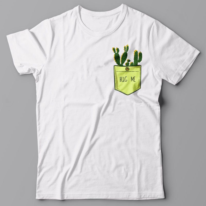 hug me pocket design t shirt for men & women collection