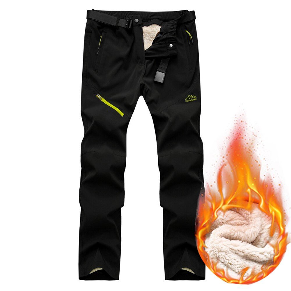 Autumn Winter Men Outdoor Pants Waterproof Pants Camping Hiking Trekking Pants Fleece Lined Warm Outwear Sweatpants Trousers Men