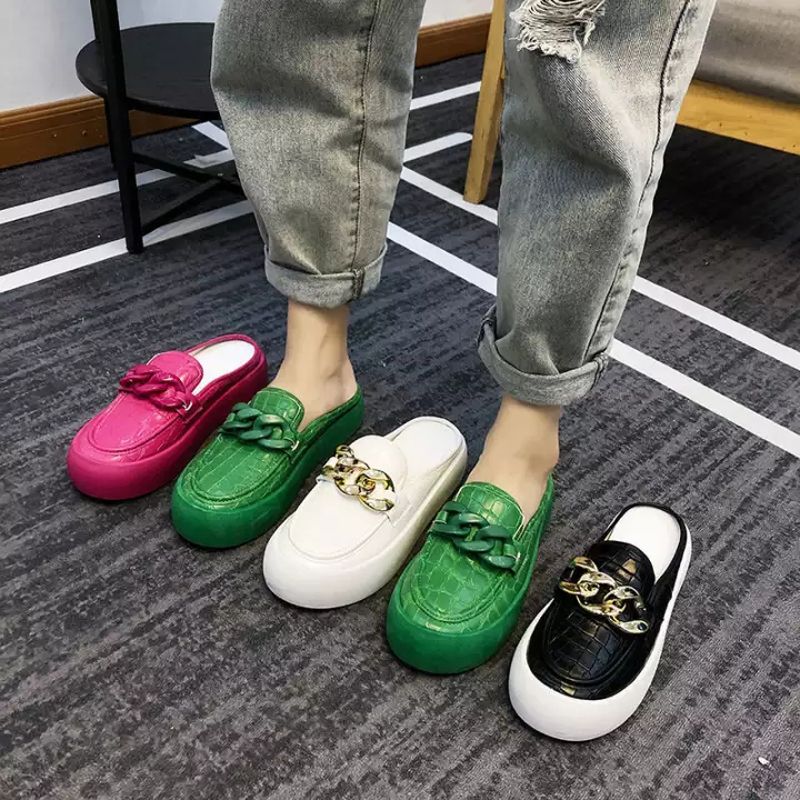 Korean Style Open Heel Sandals Female Sandals Slippers Flats Shoes Canvas Shoes Ladies Sneakers For Women