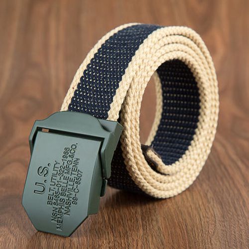 Male Tactical Belt 2020 Mens Weave Canvas belt men Unisex belts Knitted Cargo Belt Military fans Automatic Buckle-Belt 110-140cm