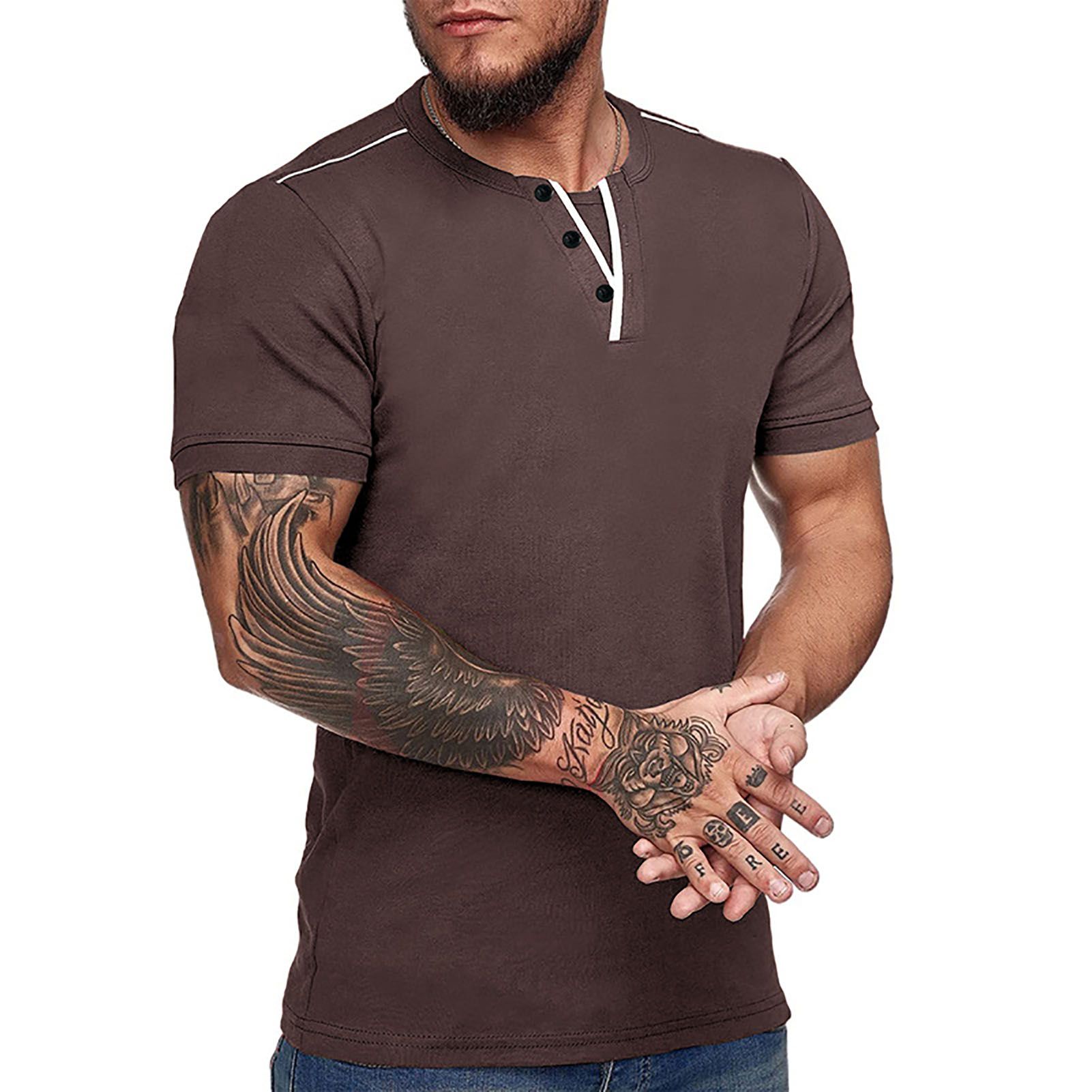 Short Sleeve Fake V-neck Solid Color Simple Pullover Top