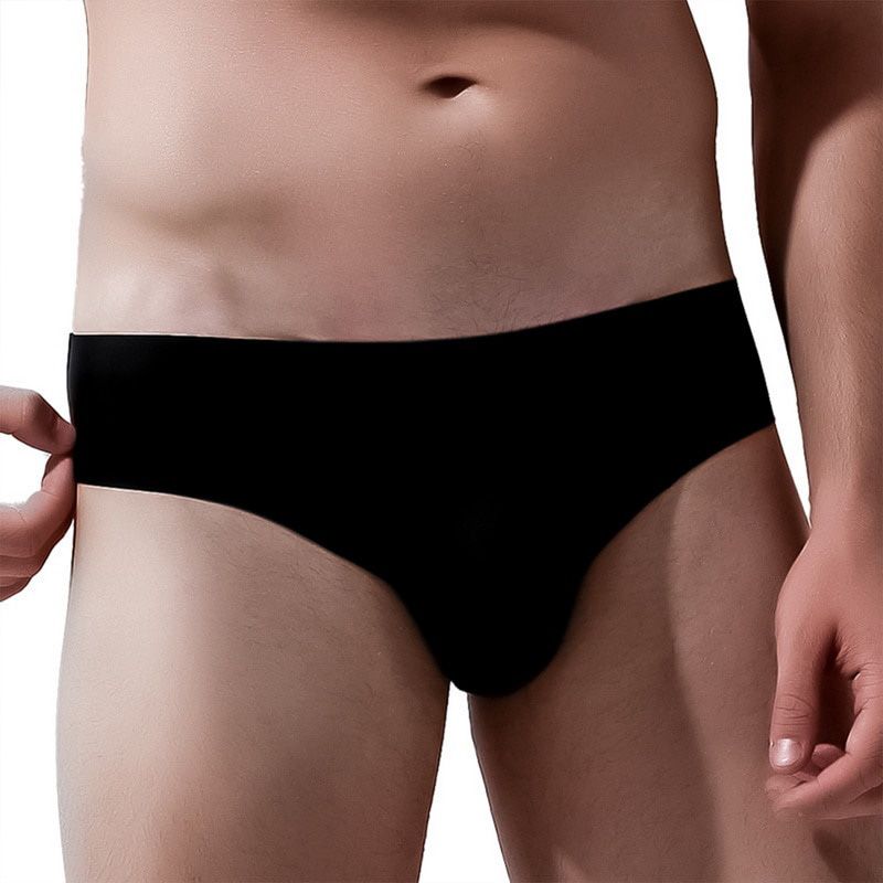 Men's Male Ice Silk Briefs Breathable Quick Drying Seamless Shorts Ultra Thin Sexy Mens Underpants summer Panties
