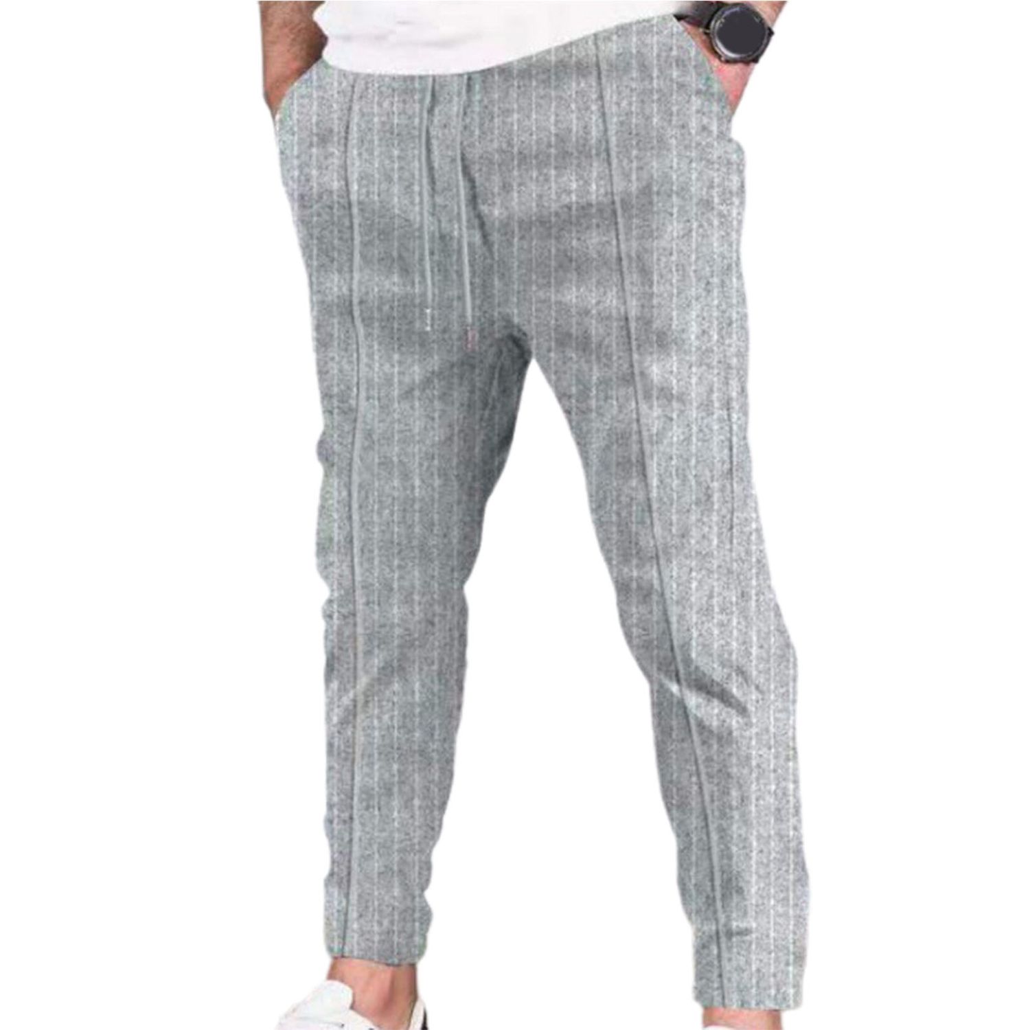 Men Pants Mid Waist Great Stitching Male Trousers