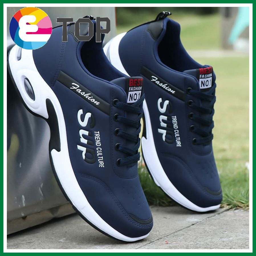 【Ready Stock】 SUP Running Shoes For Men Deodorant Leather Shoes r Cushion Sneakers Outdoor Sport Sneakers Korean Casual Wild Fashion Shoes Kasut