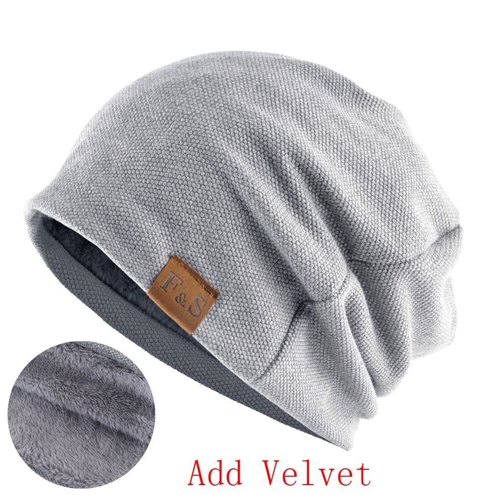 Knitted wool hats For men winter beanies double layer Turban hat Casual UniHop caps men Autumn Skiing cap Bonnet