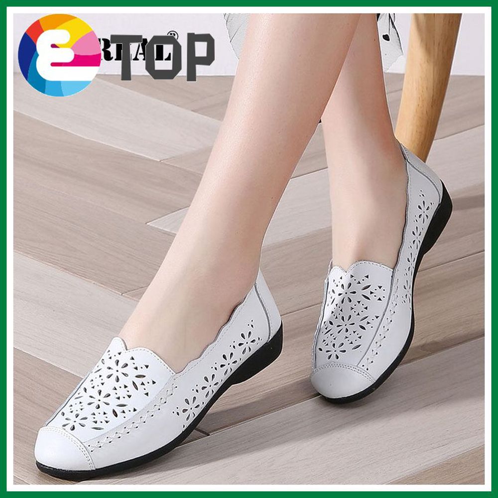 Flat Shoes For Women Slip On Leather Shoes Korean White Shoes Women Loafers Flats Women Shoe