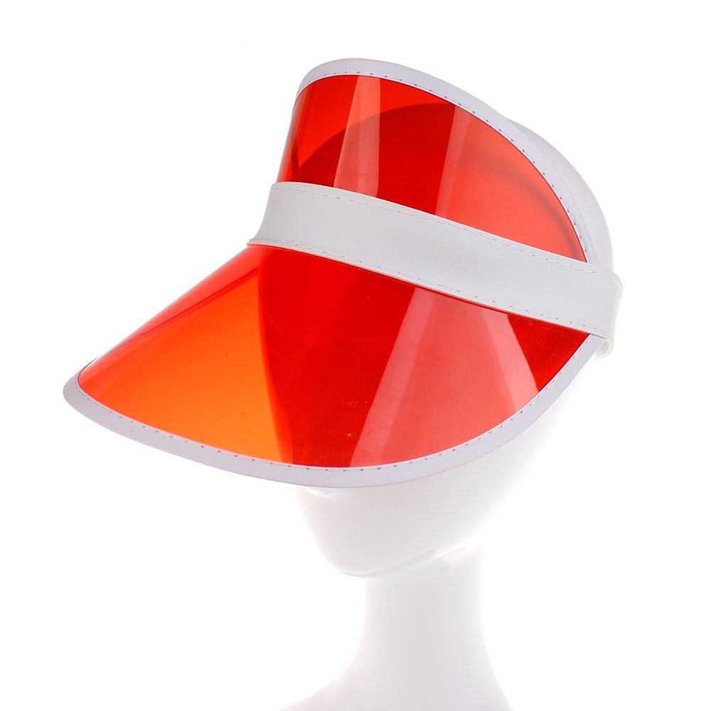 Hot summer Candy Transparent Empty Top Plastic Sunshade Hat Visor Caps Bicycle Sunhat wholesale Beach Visor Cap