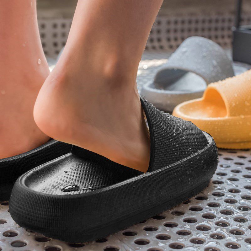 Japanese Style Household Cool Thick Sole Shower Slippers Female Couples Increased Household Bath Shower Anti Skid Thick Bottom Male Summer Soft Bottom