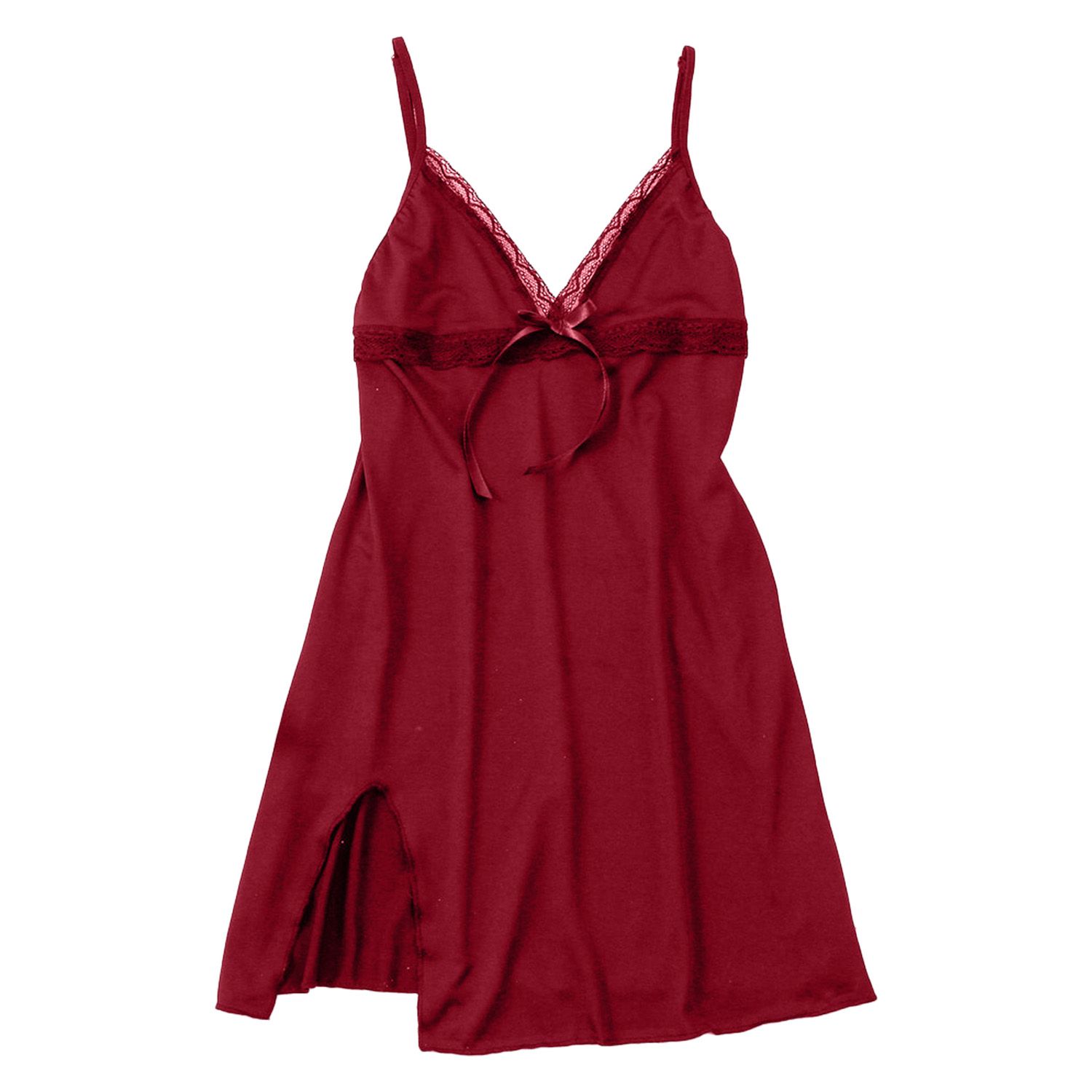 Lady Nighty Dress Pure Colors Adjusle Straps Lady Nighty Dress