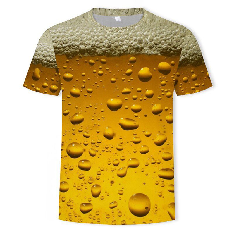 Summer Men 3D Print T Shirt Lightweight Breathable O-Neck Fashion Funny Short Sleeve UniCasual Streetwear Tops & Tees