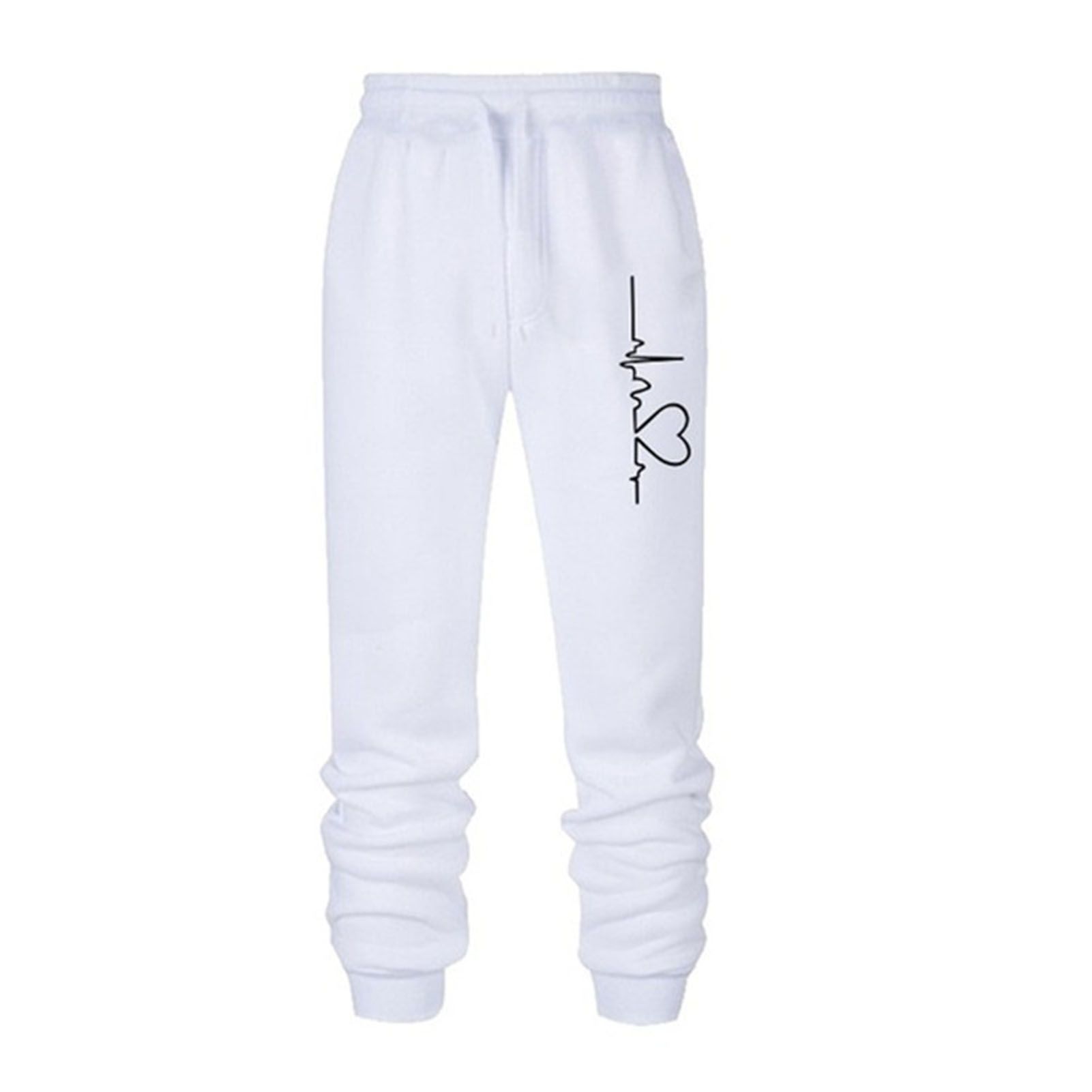 Casual Pants Elastic Waist Drawstring Mid Waist Sweatpants