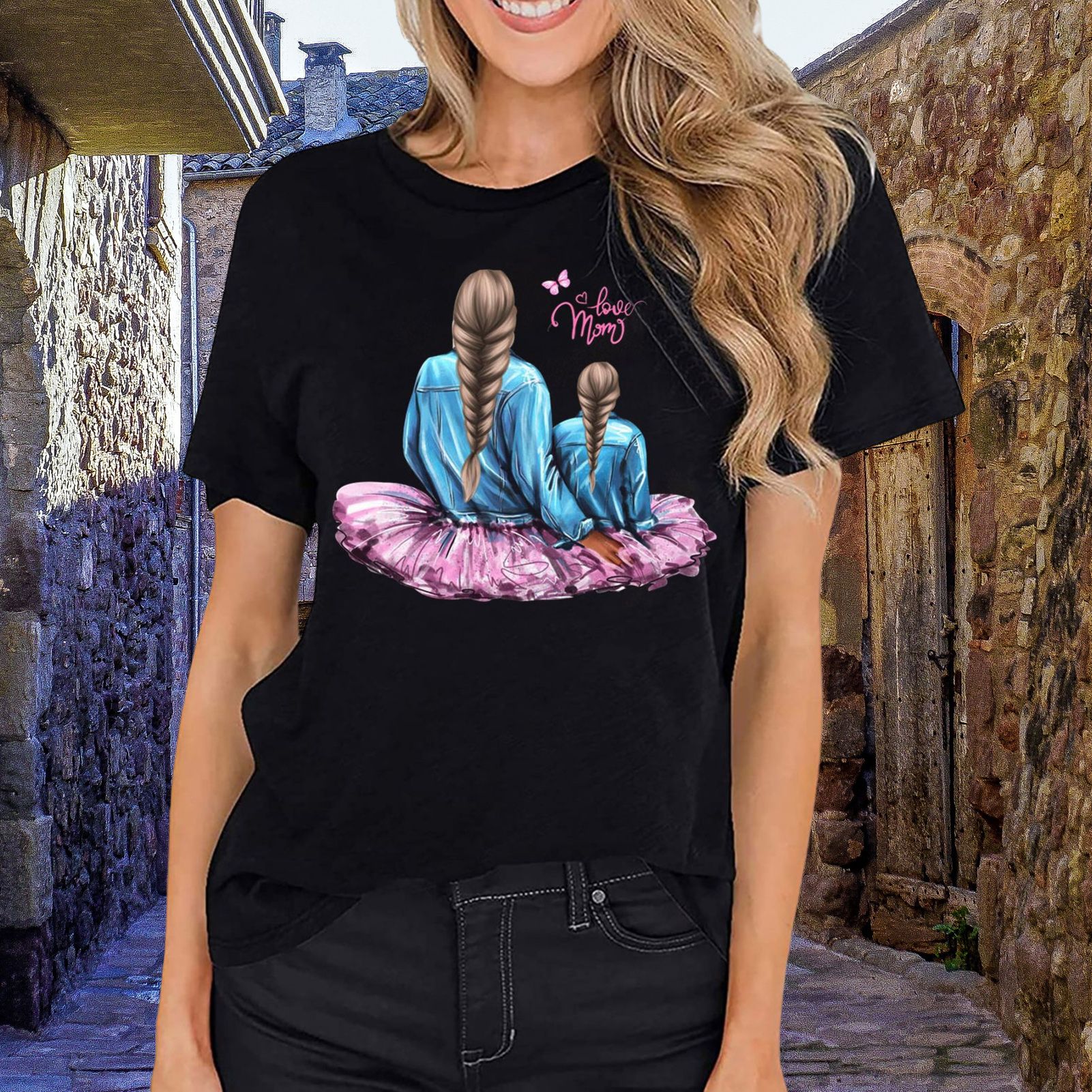 Women T-shirt Anti-deform Round Neck African Girl Tee Top