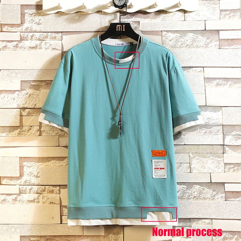 Summer Short Sleeves Harajuku Korea Fashion White T-shirt Streetwear One Piece Hop Rock Punk Men Top Tees Tshirt Clothes