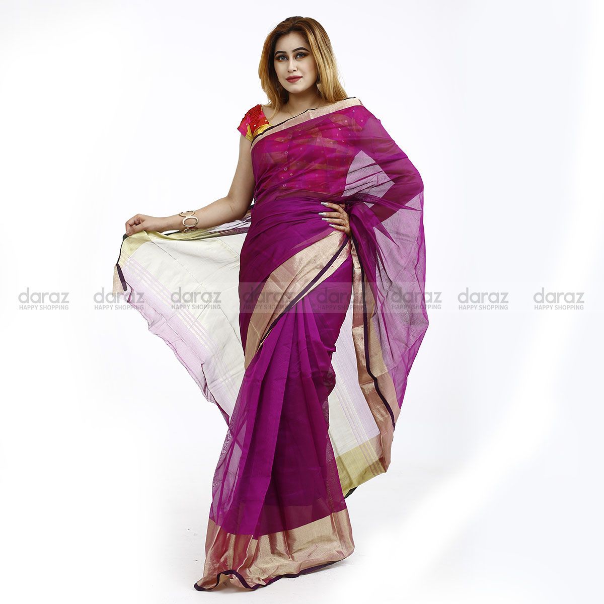 Halfsilk Tangail Saree for Women cute dress house