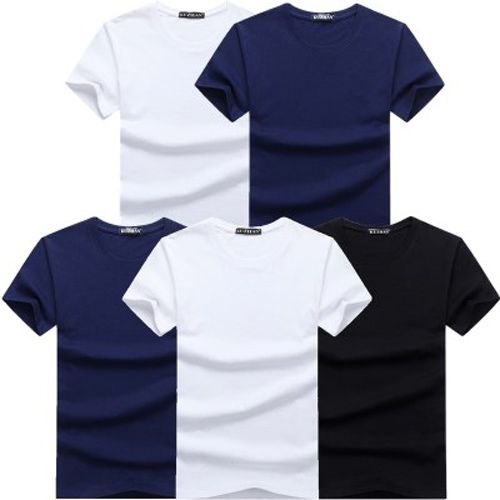 Fashion Men's T-Shirts Casual Short Sleeve T-shirt Mens Solid Casual Cotton Tee Shirt Summer Clothing 6pcs/lot