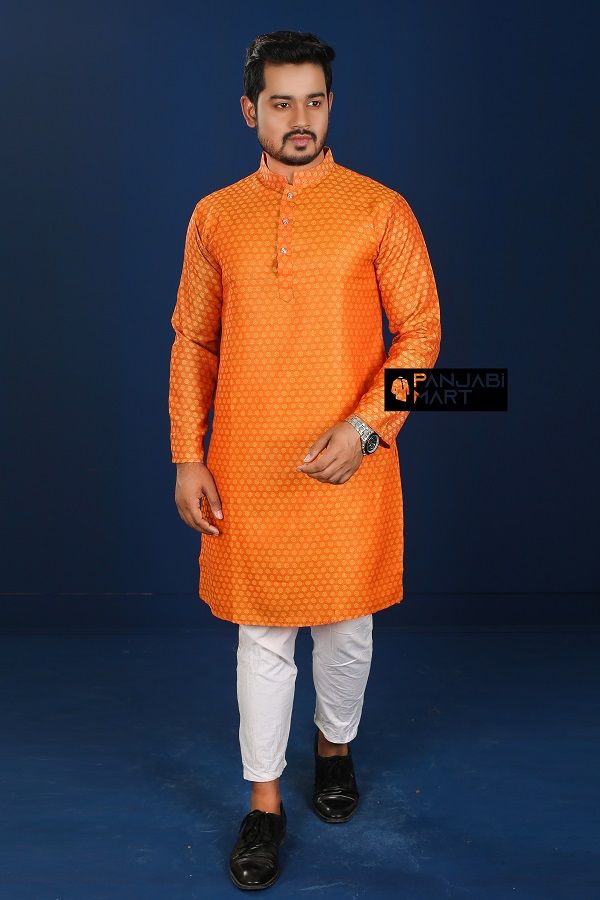 Orange Casual Panjabi For Men