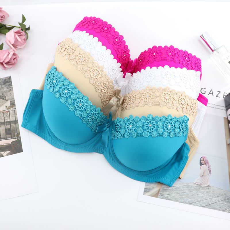 Beauwear Girls\\'s Push Up Underwear Female Small Chest Bra Underwire Floral Bras 34B 34C 36B 36C 38B 38C 40A 40B 40C 42A 42B 42C
