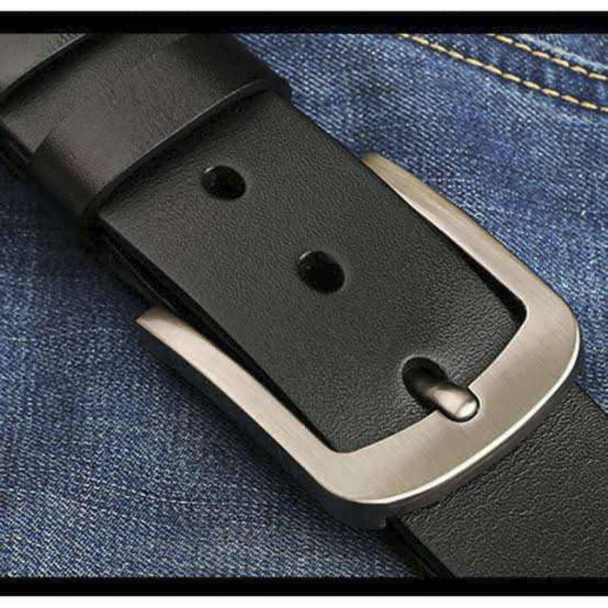 Black-Artificial Leather Belt For Men