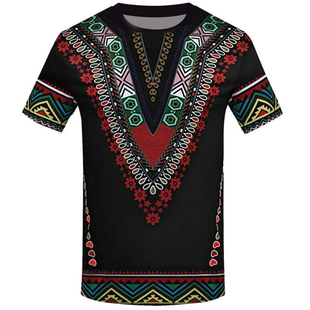 Men's Round Neck Shirt 3D Print Ethnic African Clothing Summer T-shirt 2021