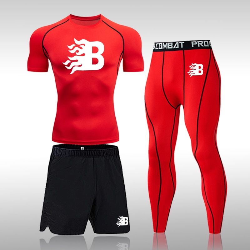Men's Sports Suit Thermal Underwear Set Compression Tights Leggings T-Shirt Jogging Tracksuit Men Short Or Long Johns Clothes
