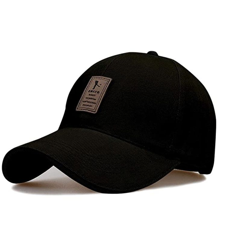 Black Plain Metal Adjust Cap Fashion Hats Outdoor Bull Caps