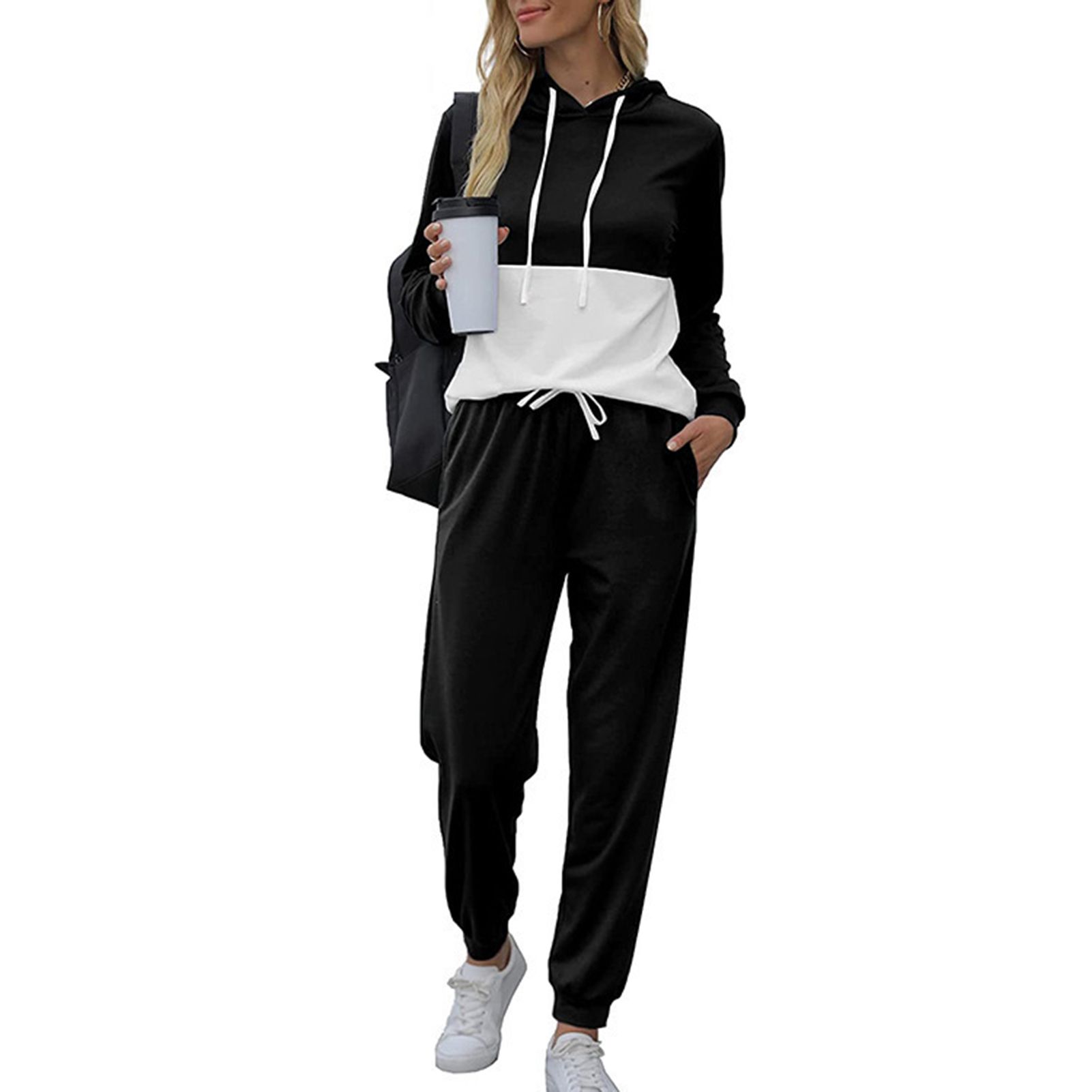 Women Hoodie Suit Pullover 2 Piece Casual Sweat Hoodie Pants Outfit