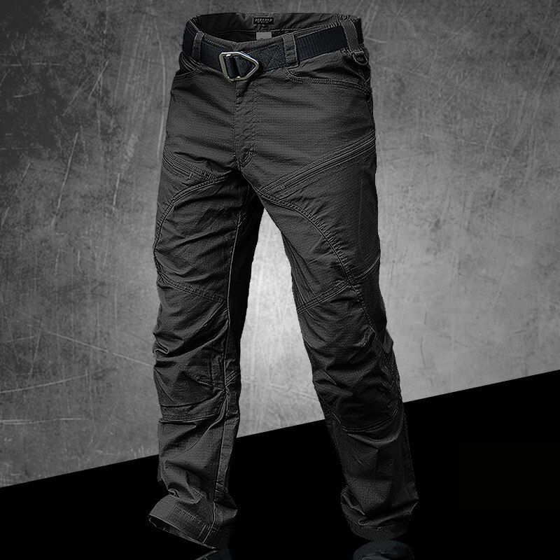 PAVEHAWK Summer Cargo Pants Men Khaki Black     Work Casual Trousers Jogger Sweatpants Streetwear