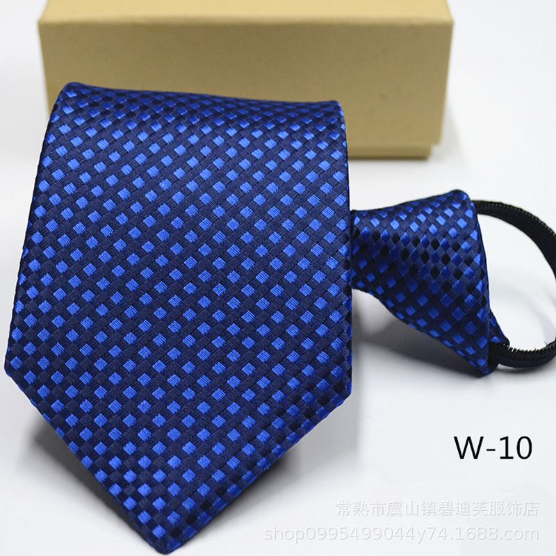 Loldeal New Men's Zipper Solid Color Tie 8C Formal Wear Business Wedding Bridegroom Lazy Tie