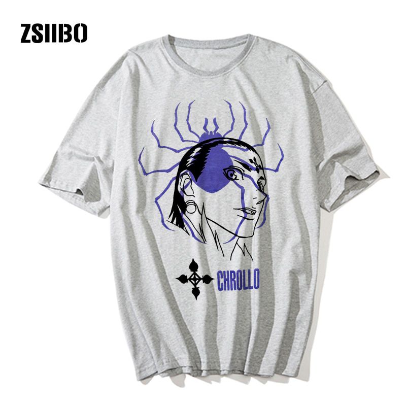 Unique Hunter X Hunter T-shirt for Men Short Sleeve Anime Manga Chrollo Phantom Troupe Harajuku Tee Tops Gift Idea Streetwear