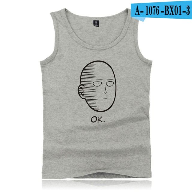 One Punch Man Hero Saitama Oppai cotton tatops oversize summer vest Boy fitness tatops Anime men bodybuilding T-shirt