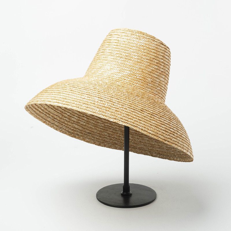 Summer Lamp Shape Sun Hat For Women Big Wide Brim Beach Straw Hat Top Ladies Straw Hats UV Protection Derby Travel Women Cap New