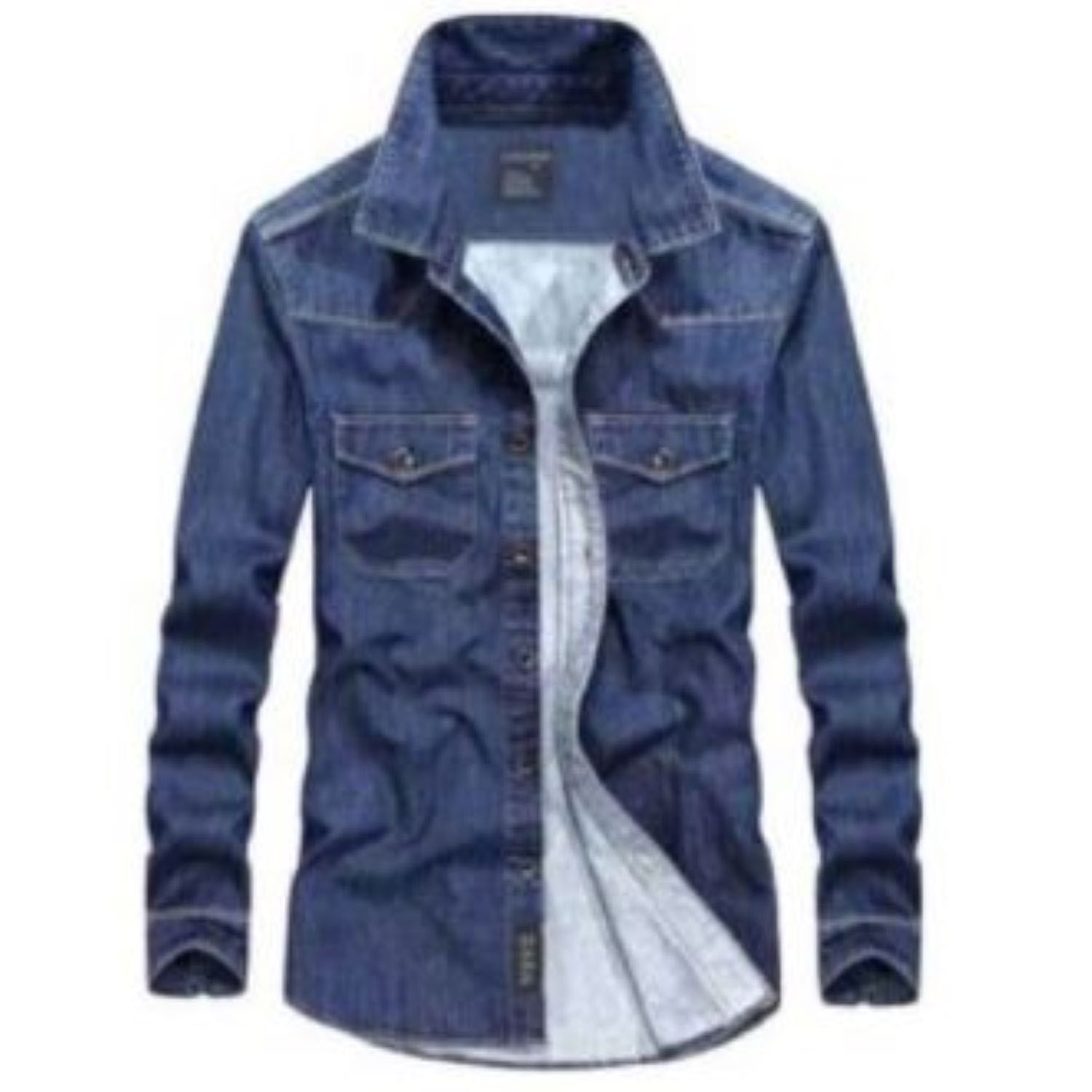Full Sleeve Shirt / Long Sleeve Shirt / Casual Shirt / Shirt / Fashionable Shirt / Shirt / Navy Blue Color Shirt / Denim Shirt / Jeans Shirt / Double Pocket Shirt / Shirt For Men / Male Fashion Wear Wearable In All Season - Shirt - Shirt For Men - Shirt