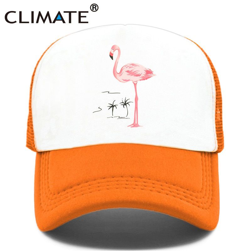 CLIMATE Flamingo Cap Women Hat Pink Rose Cap Cute Lovely Summer Caps Hat Hip Hop Mesh Baseball Hat for Women