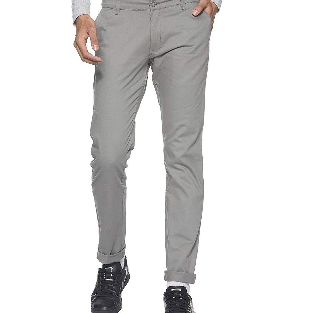 Light Grey Twill Gabardine Pant for Men