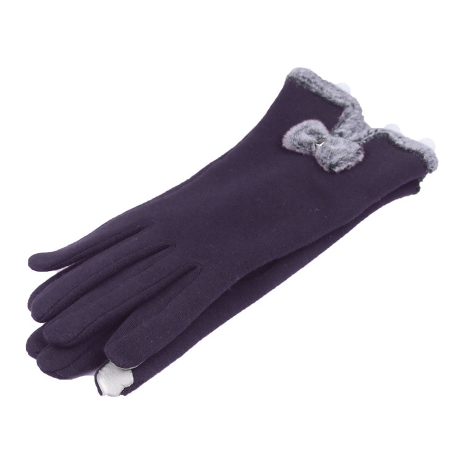 Finger Gloves Plush Coldproof Pure Color Gloves