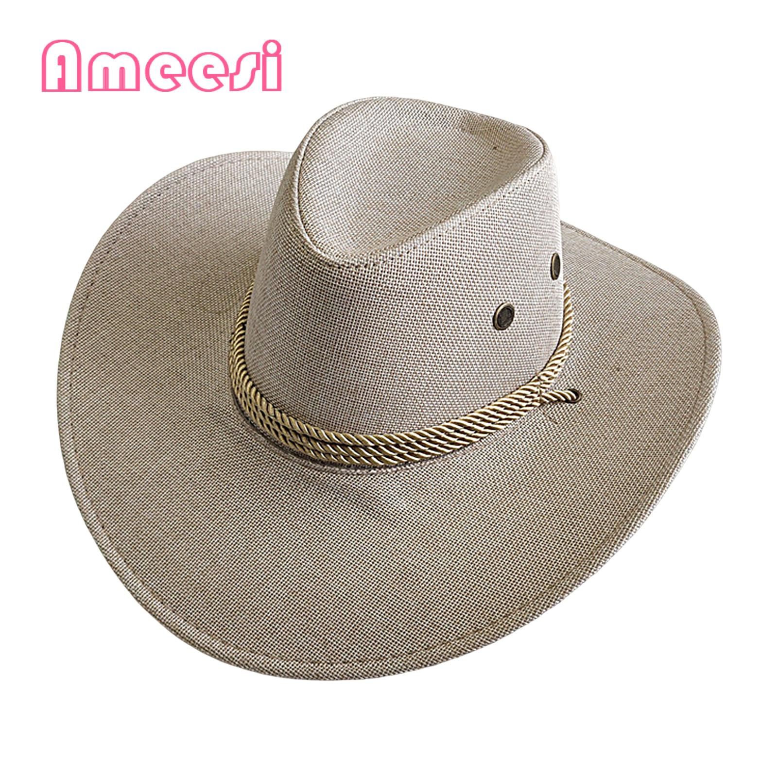 Ameesi Straw Hat Breathable UV Sun Protection Fishing Hat