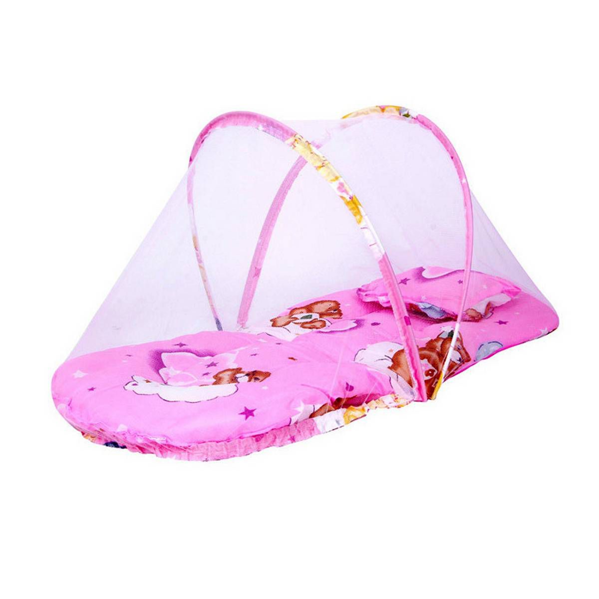 Portable Baby Mosquito Net Folding Bedding Crib Netting Newborn with Bed Mattress Dimensions:blue