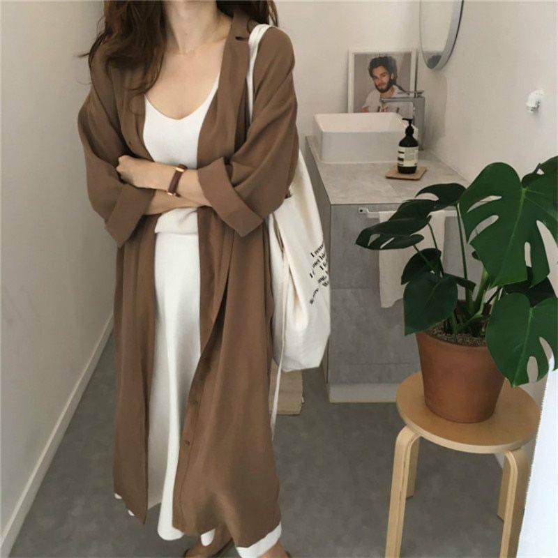 Autumn Women Solid Lapel Trench Oversize Slim Windbreaker Trench Coat Female Long Elegant Designer Loose Outwear Classical New