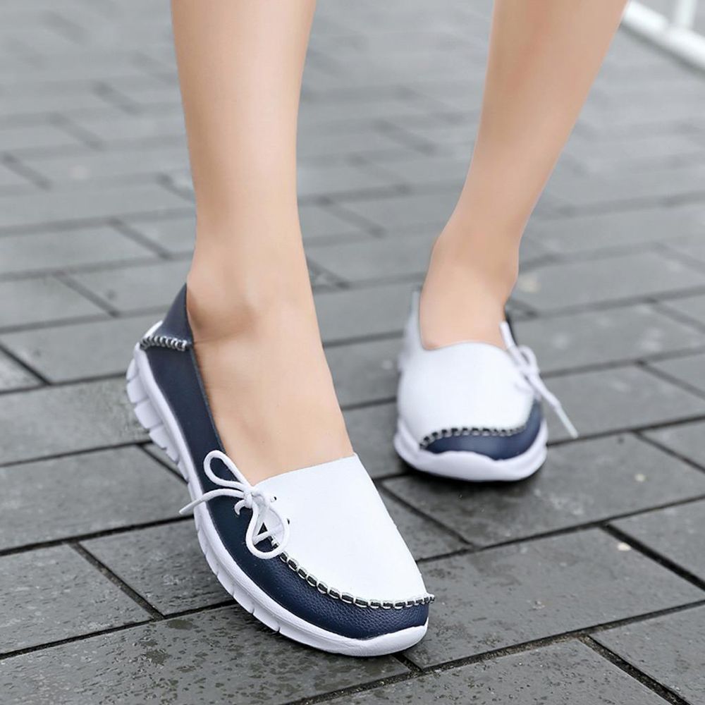 New arrivals korean fashion boots for women Women Outdoor Flat Leather Sports ShoeRound Toe Shoes Breathable Sneakers