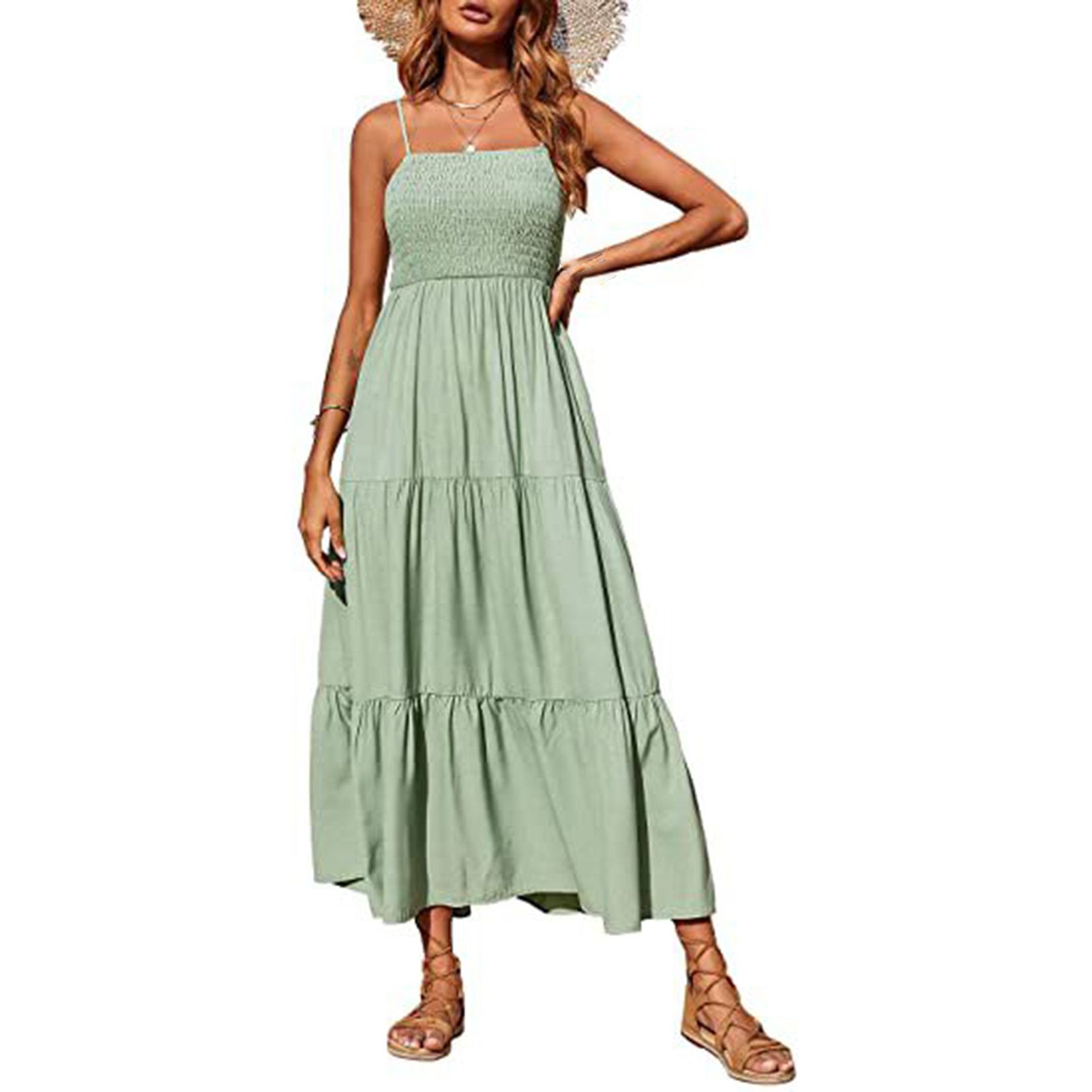 Beh Dress Spaghetti Strap Off Shoulder Ankle Length Dress
